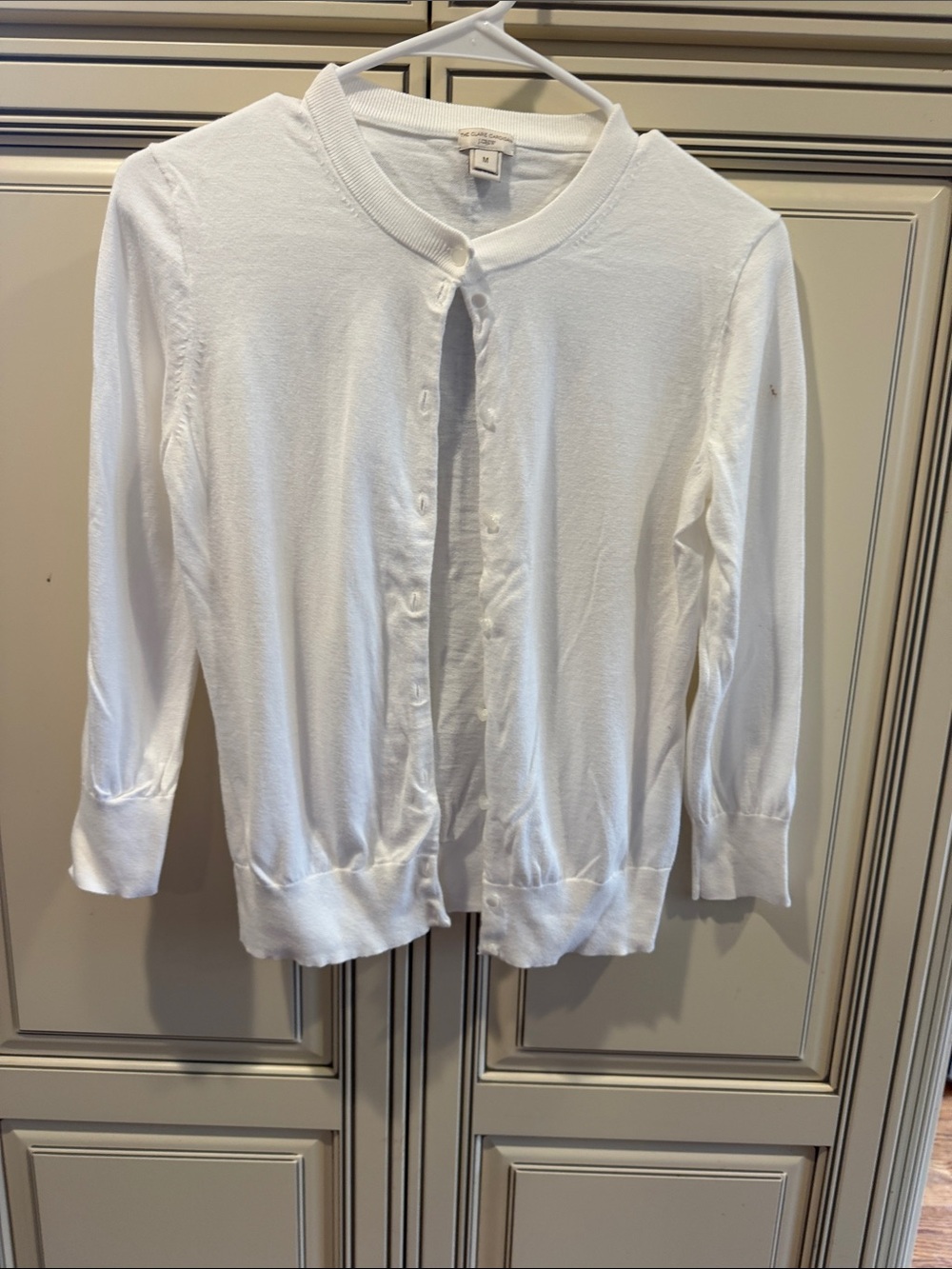 J. Crew White Button-Front Cardigan